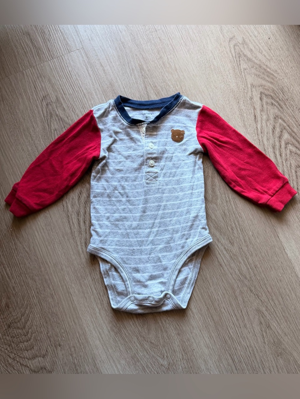Carter’s Boys 9 Months Long Sleeve Top Set of 2 Red Cotton Shirts Baby Outfit